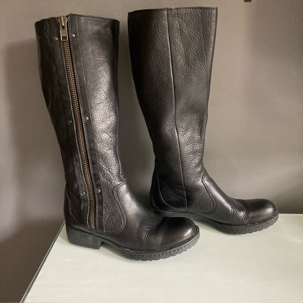 Black Leather Riding Boots By Born Size 7
